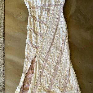 Urban Outfitters Cream and Pink Women's Dress